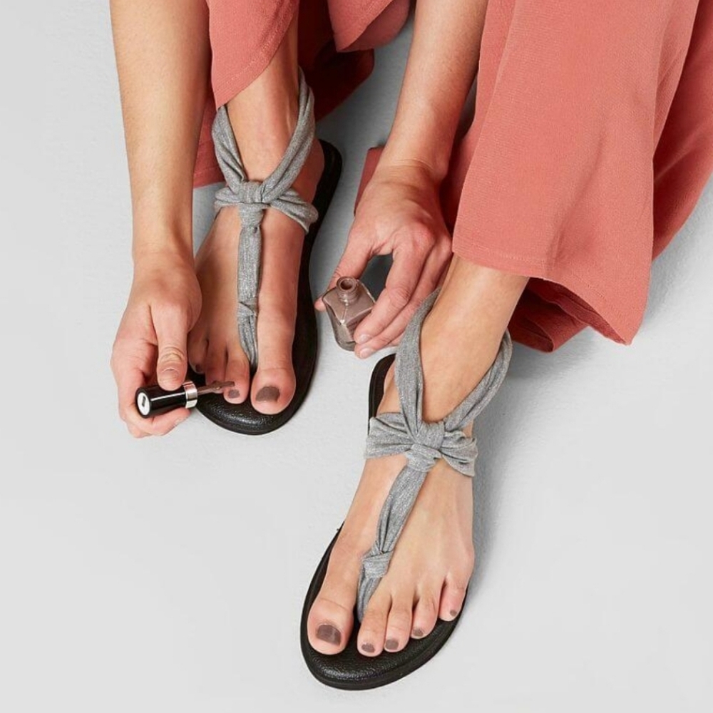 Sanuk Yoga Sling Ella Sandals Gray & Black